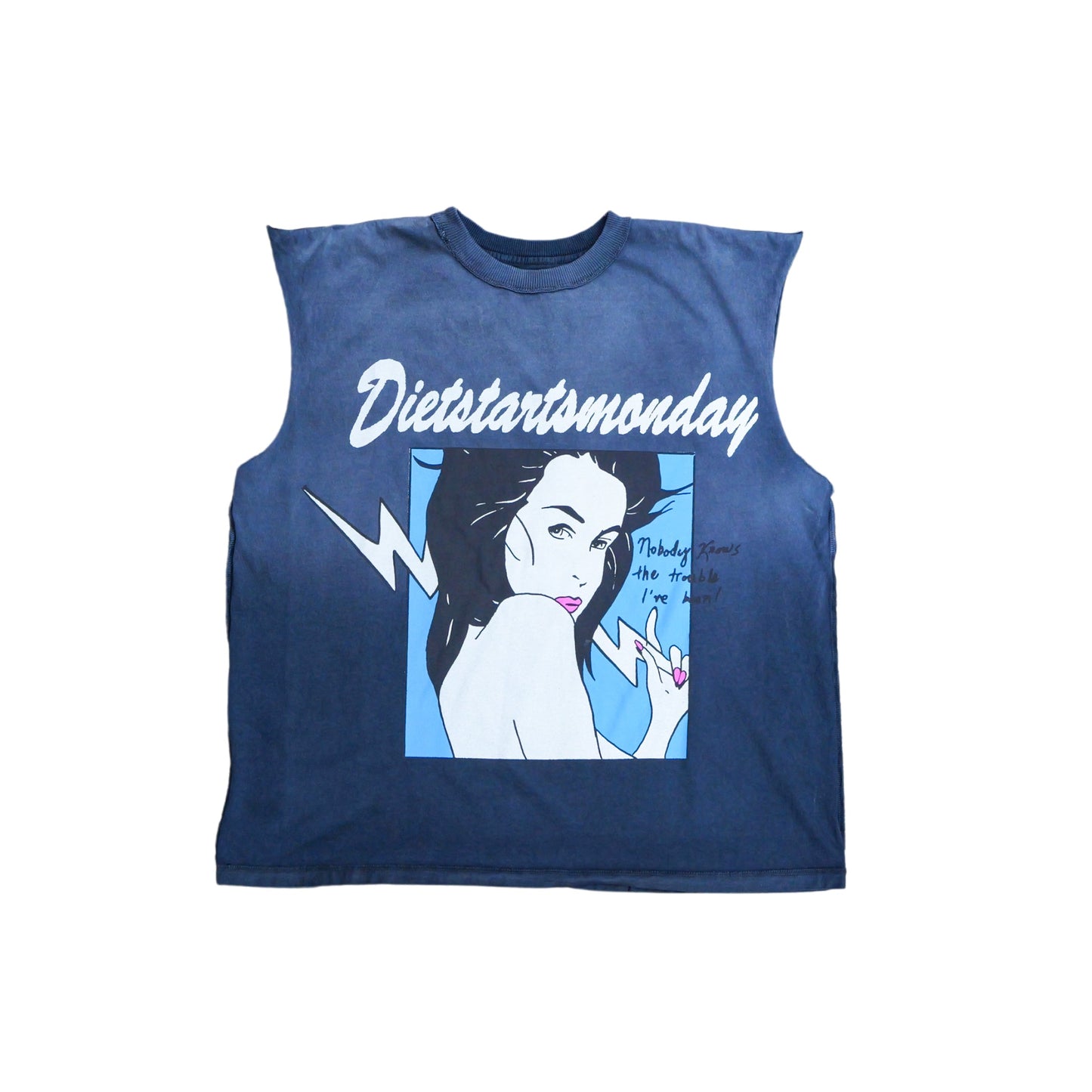 DSM "Trouble" Cut Off Tee-Vintage Black