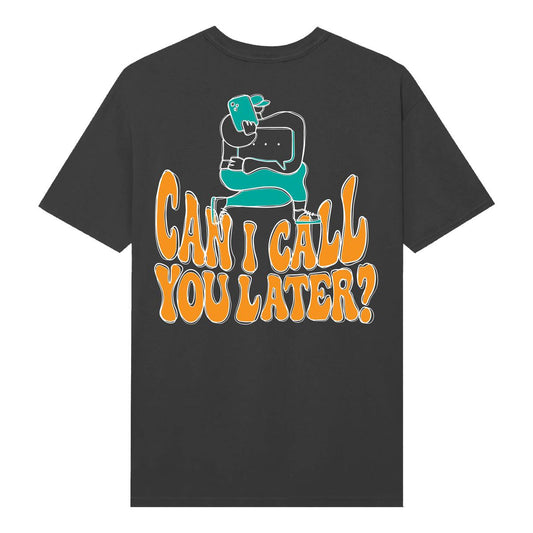 Auto Reply Call You Later T-shirt (Pirate Black)