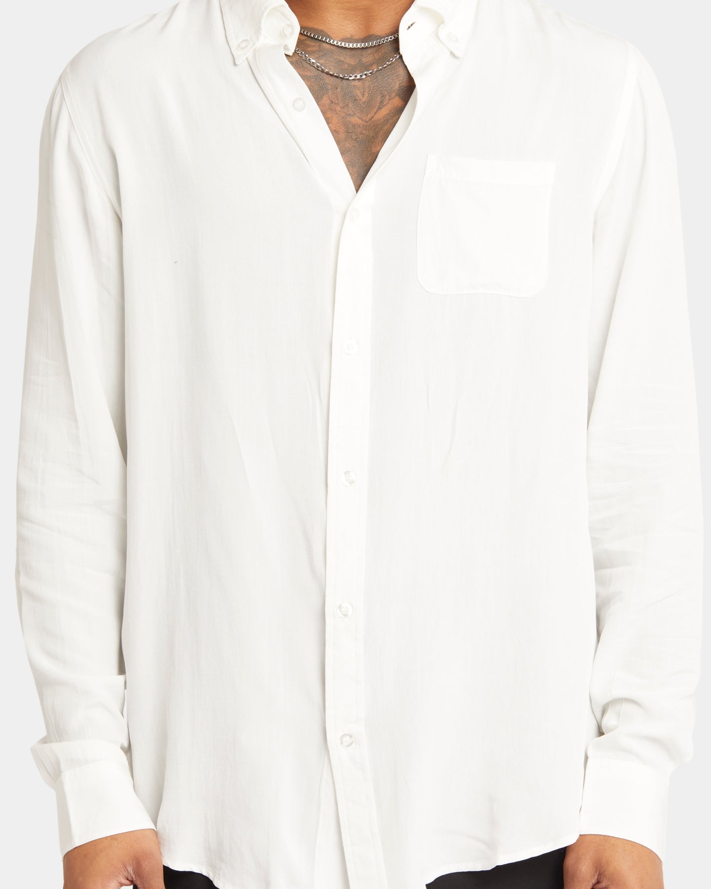 XXIII Crete Long Sleeve Button Up Shirt White