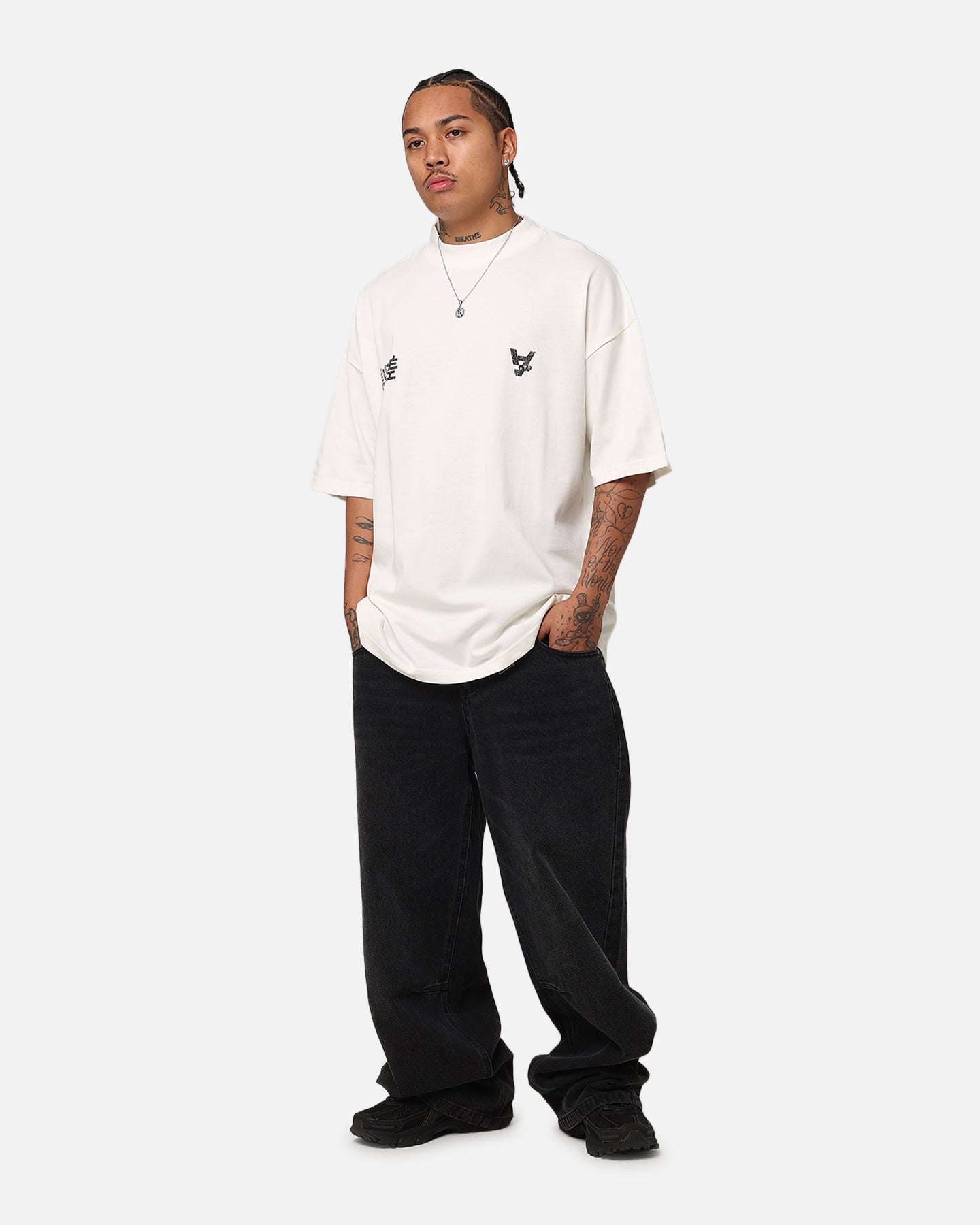 The Anti Order Oni Mockneck T-Shirt Off White