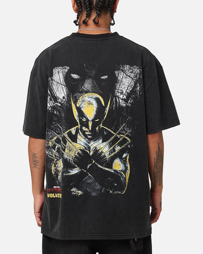 Goat Crew Marvel Deadpool and Wolverine Heavy T-Shirt Vintage Black
