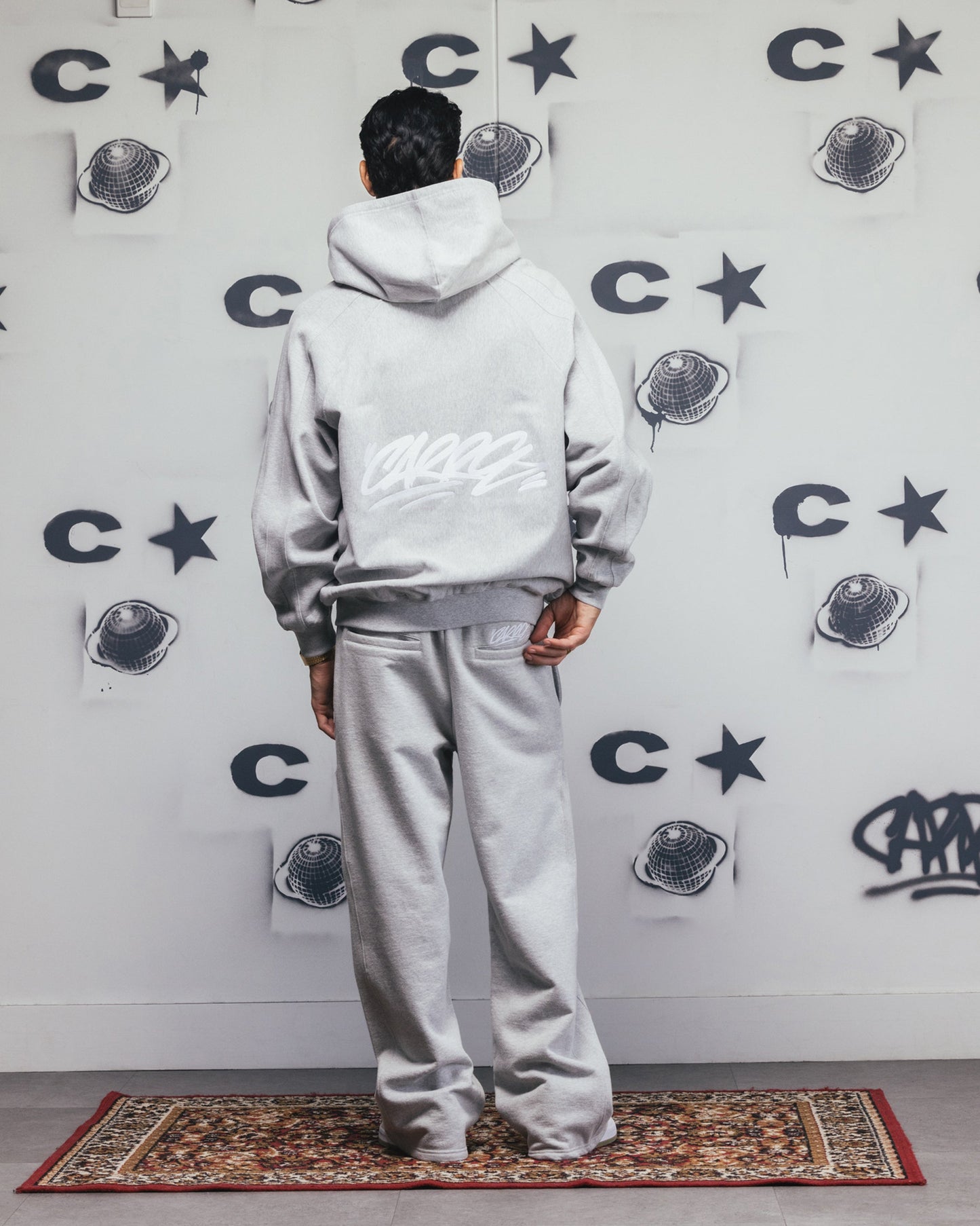 Carre Grit Zip Hoodie Grey Marle