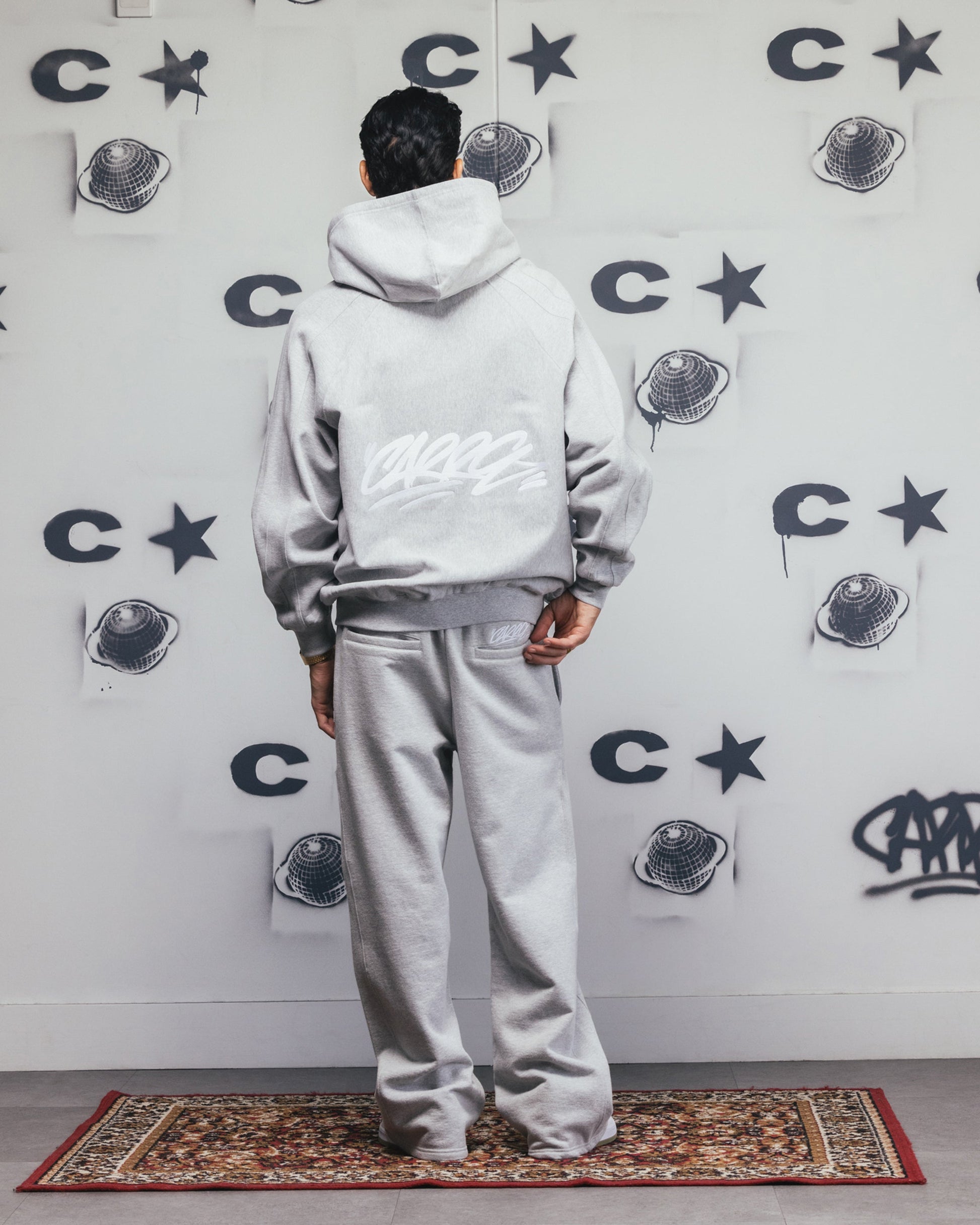 Carre Grit Zip Hoodie Grey Marle