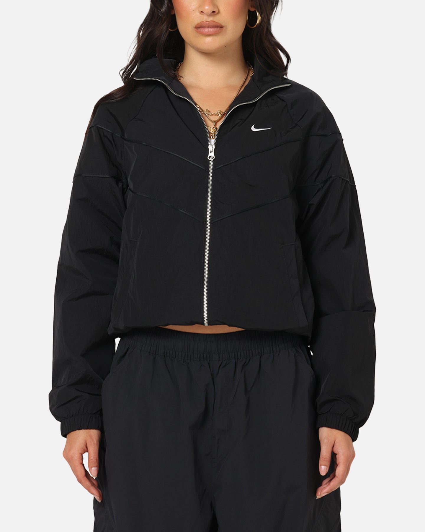 Nike Women's Sportswear Loose UV Woven Full-Zip Jacket Brown/Black