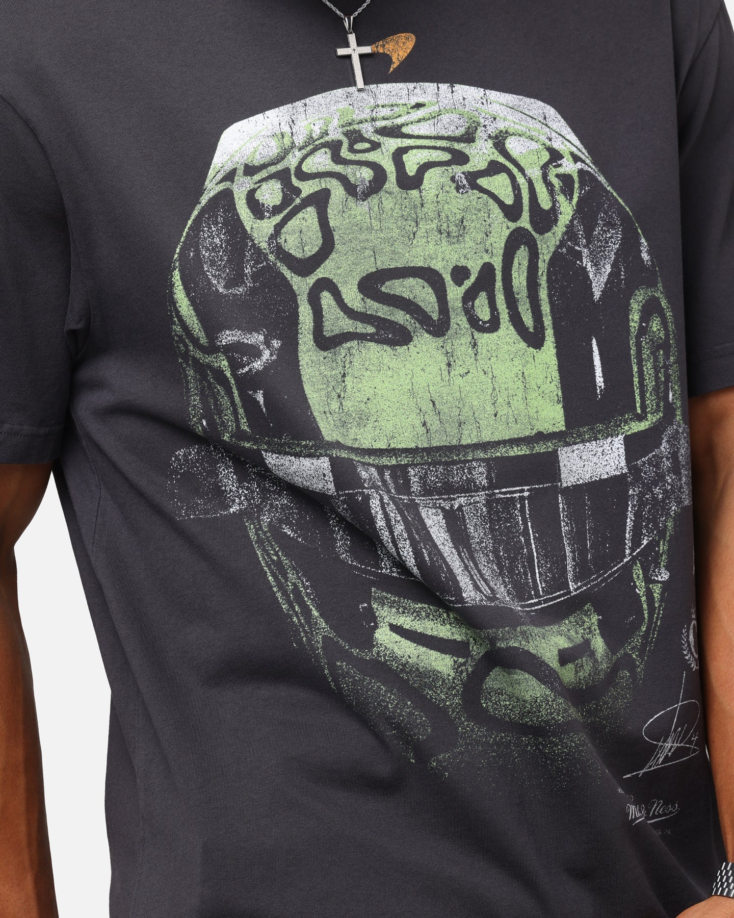 Mitchell & Ness X Mclaren Lando Norris Helmet T-Shirt Faded Black