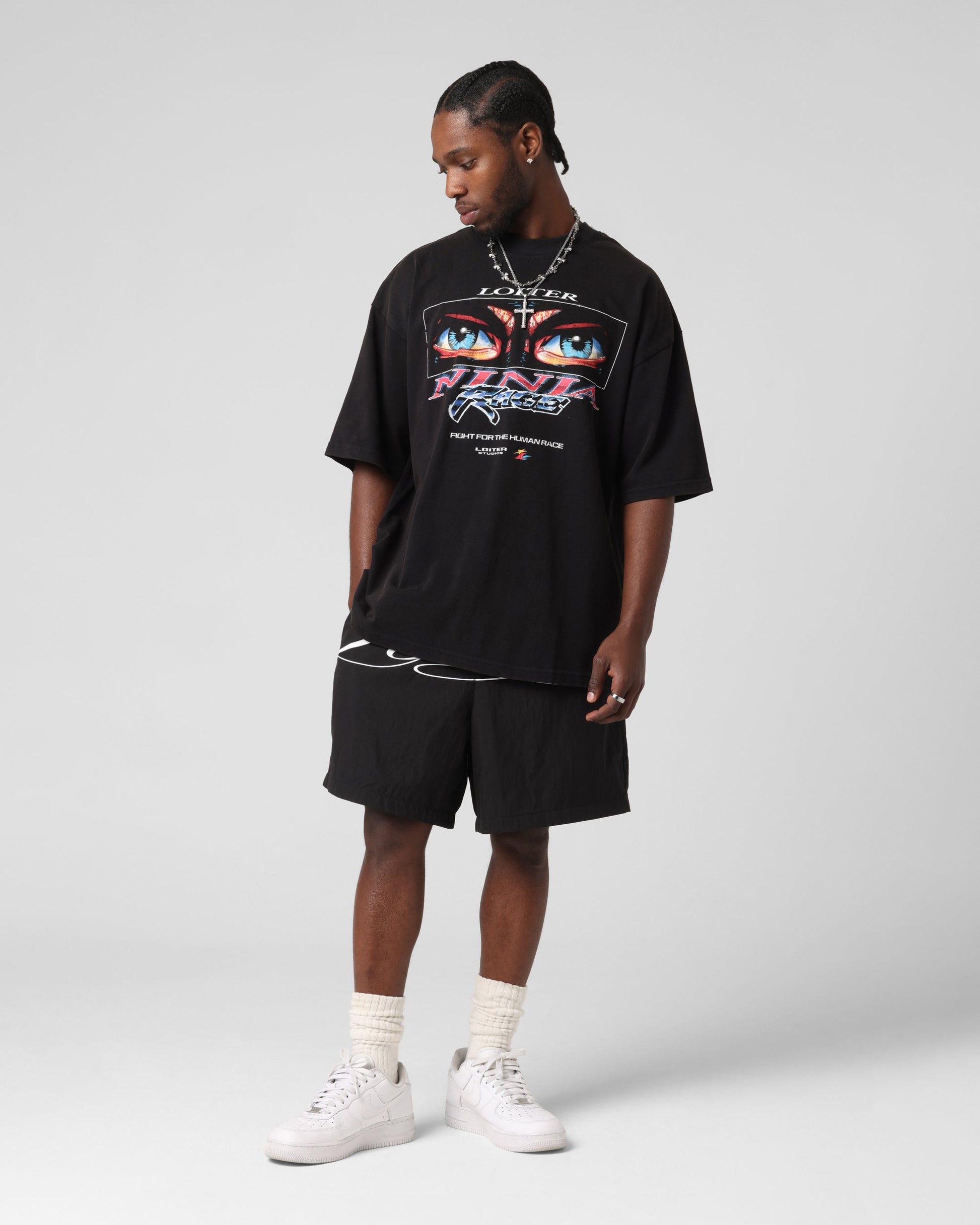 Loiter Ninja Vintage T-Shirt Vintage Black