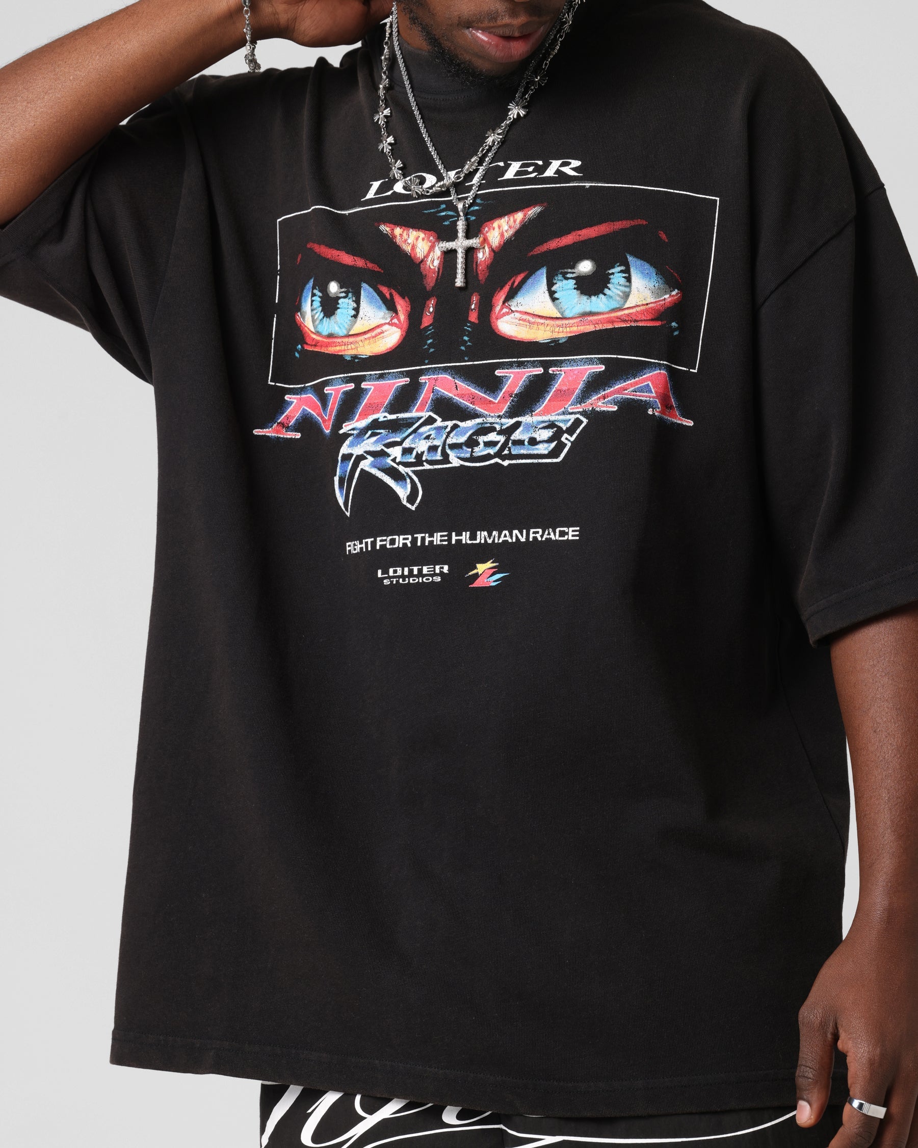 Loiter Ninja Vintage T-Shirt Vintage Black