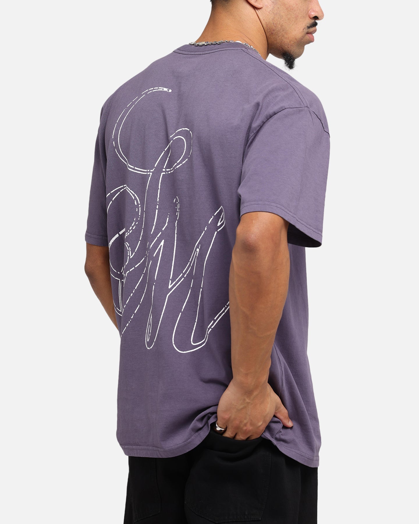 Saint Morta Cursive Boxy T-Shirt Purple
