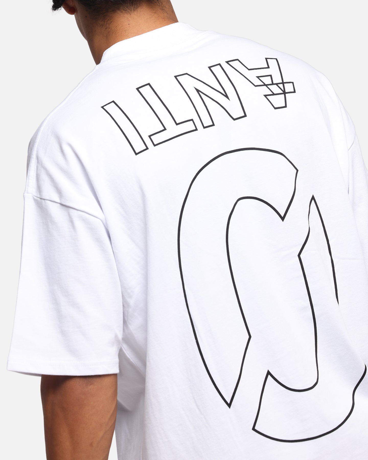 The Anti Order Azero Stencil Mock Neck T-Shirt White