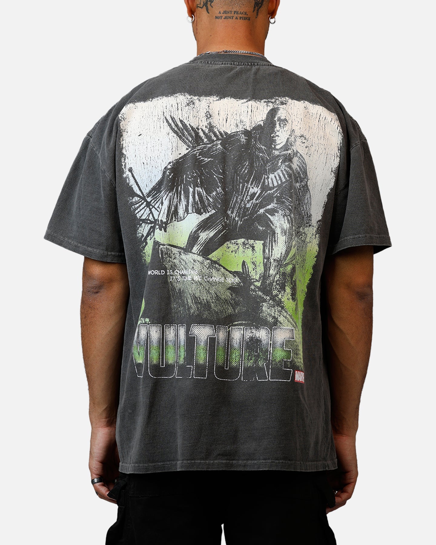 Goat Crew Marvel Villians Vulture Heavy T-Shirt Black Wash