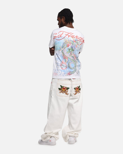 Ed Hardy Rising Dragon Vintage T-Shirt White