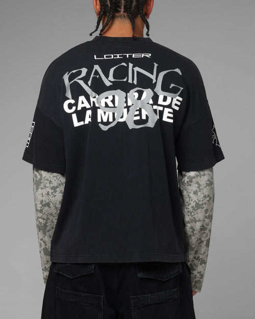 Loiter Performance Layered Long Sleeve T-Shirt Black