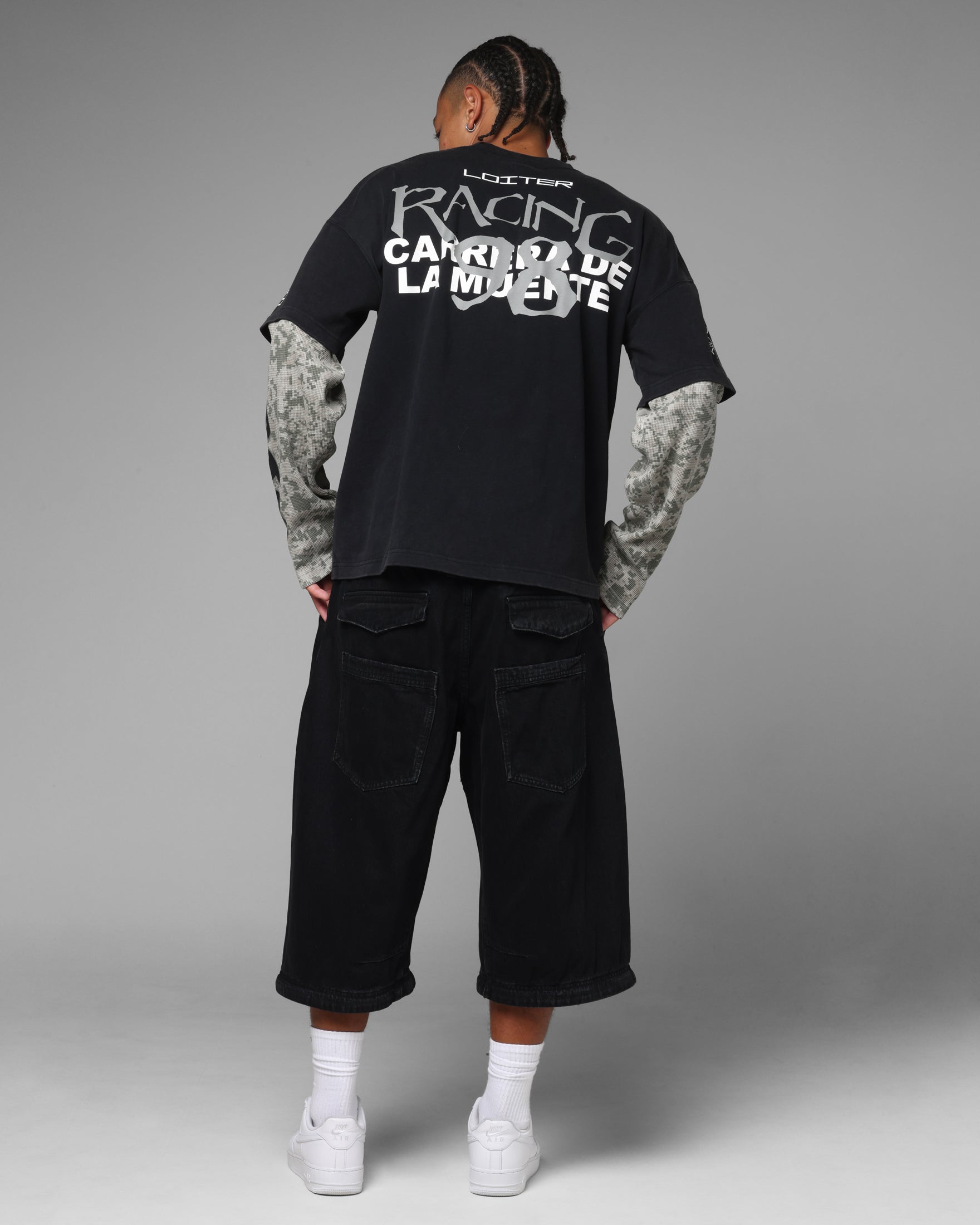 Loiter Performance Layered Long Sleeve T-Shirt Black