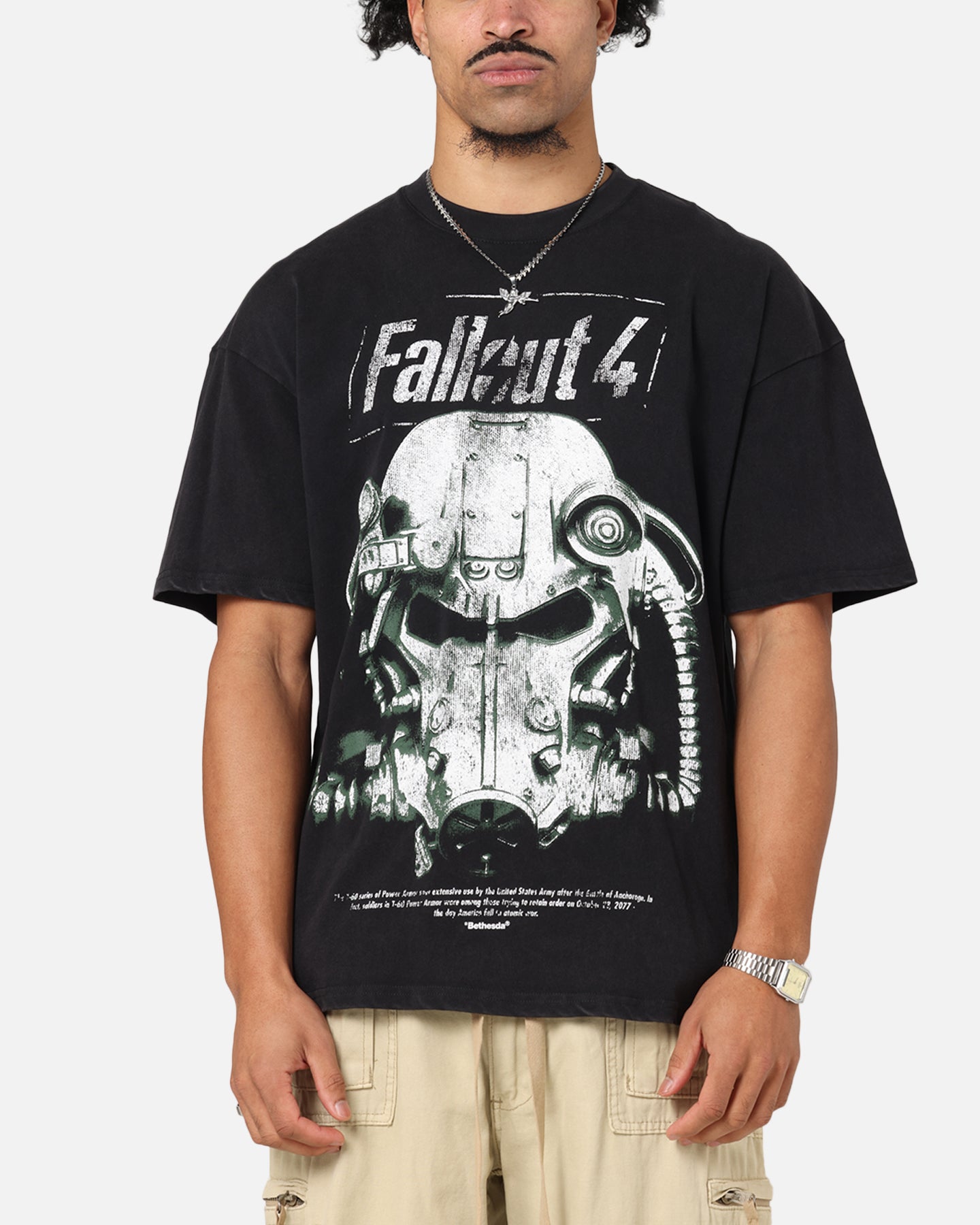 73Studio X Fallout '15 Fallout 4 Vintage T-Shirt Black Acidwash