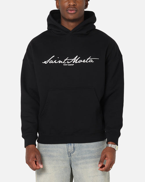 Saint Morta Scripture Boxy Hoodie Black