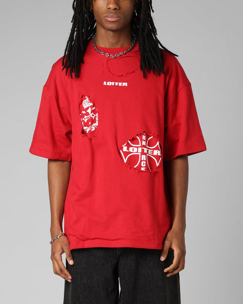 Loiter Destruction T-Shirt Red