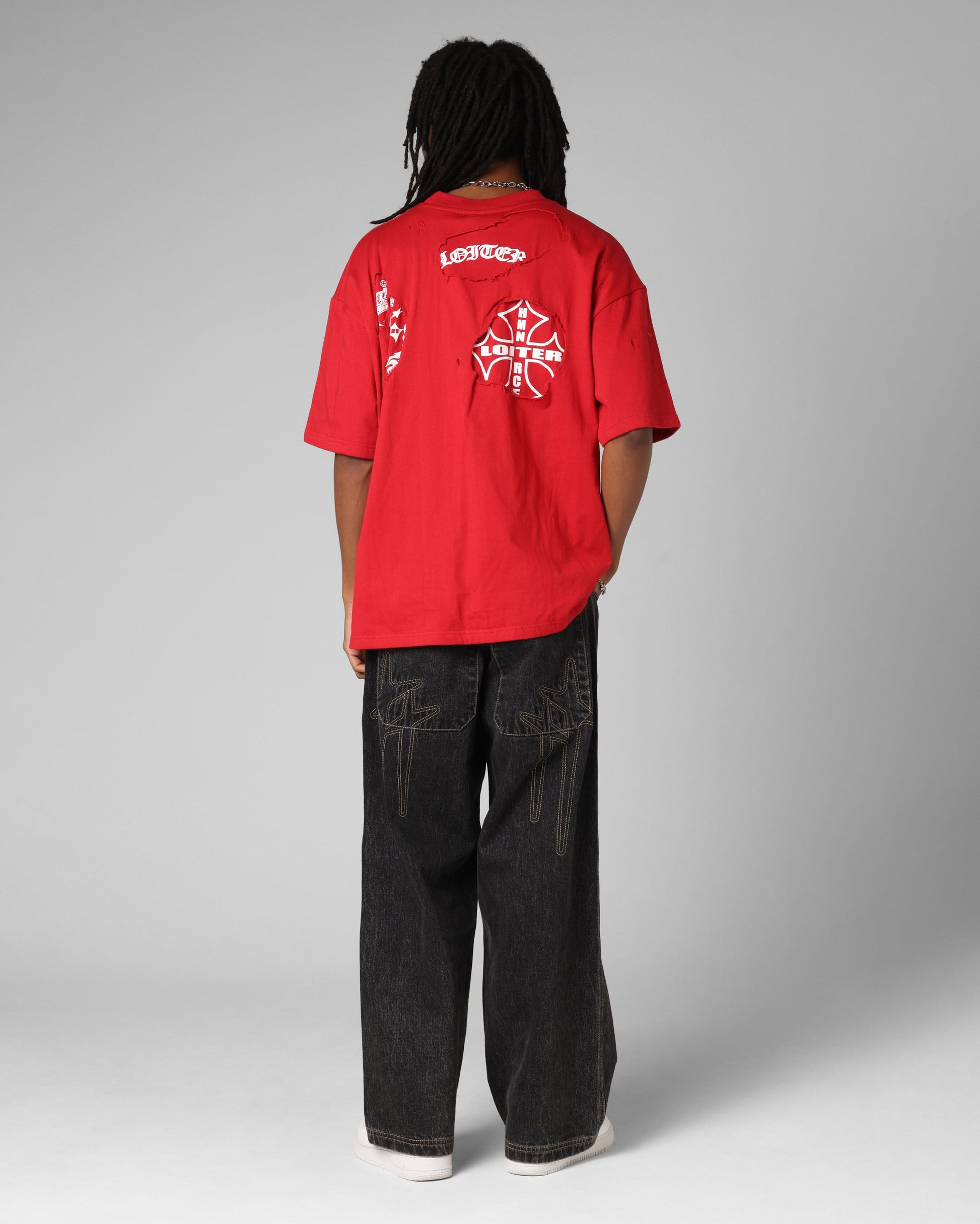 Loiter Destruction T-Shirt Red