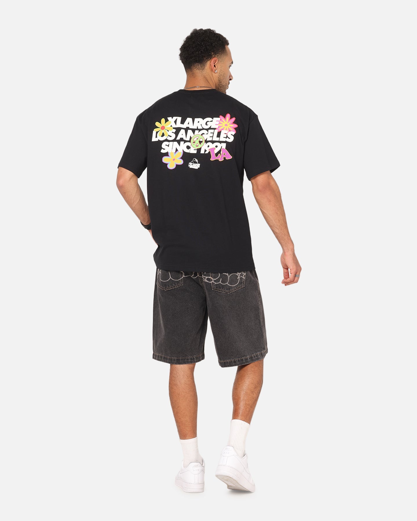 X-Large Flowers T-Shirt Black