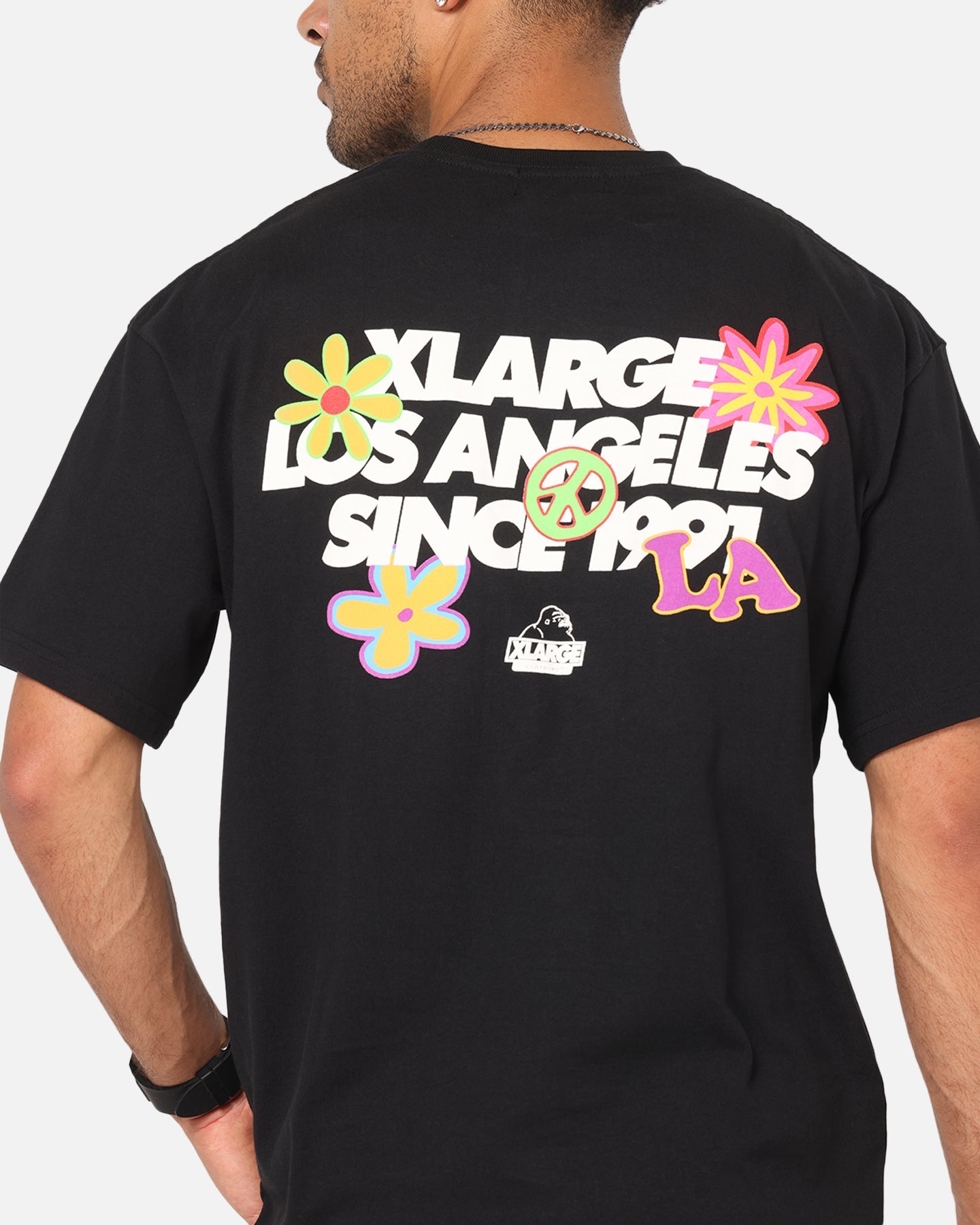 X-Large Flowers T-Shirt Black