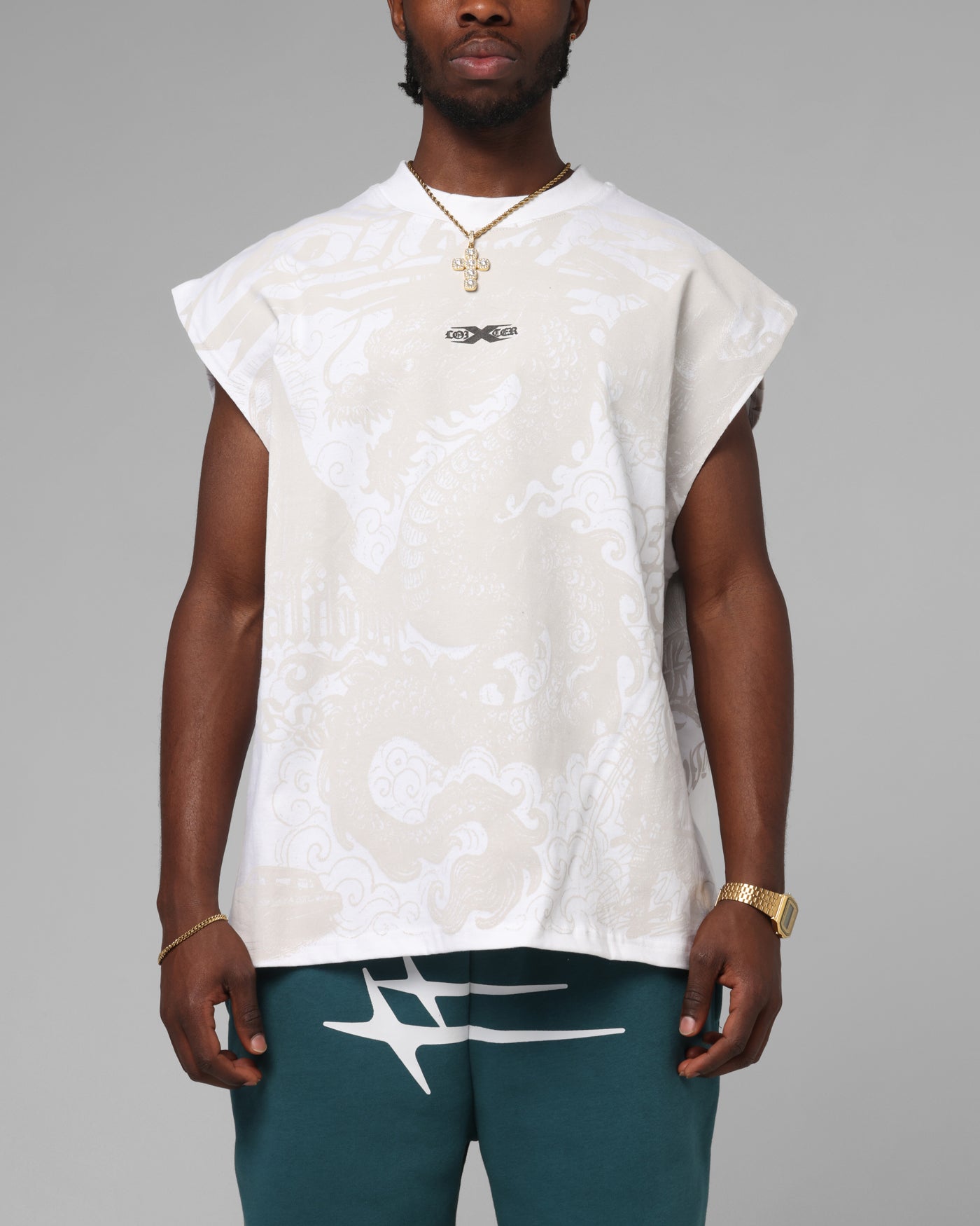 Loiter Sketch Book Muscle T-Shirt White