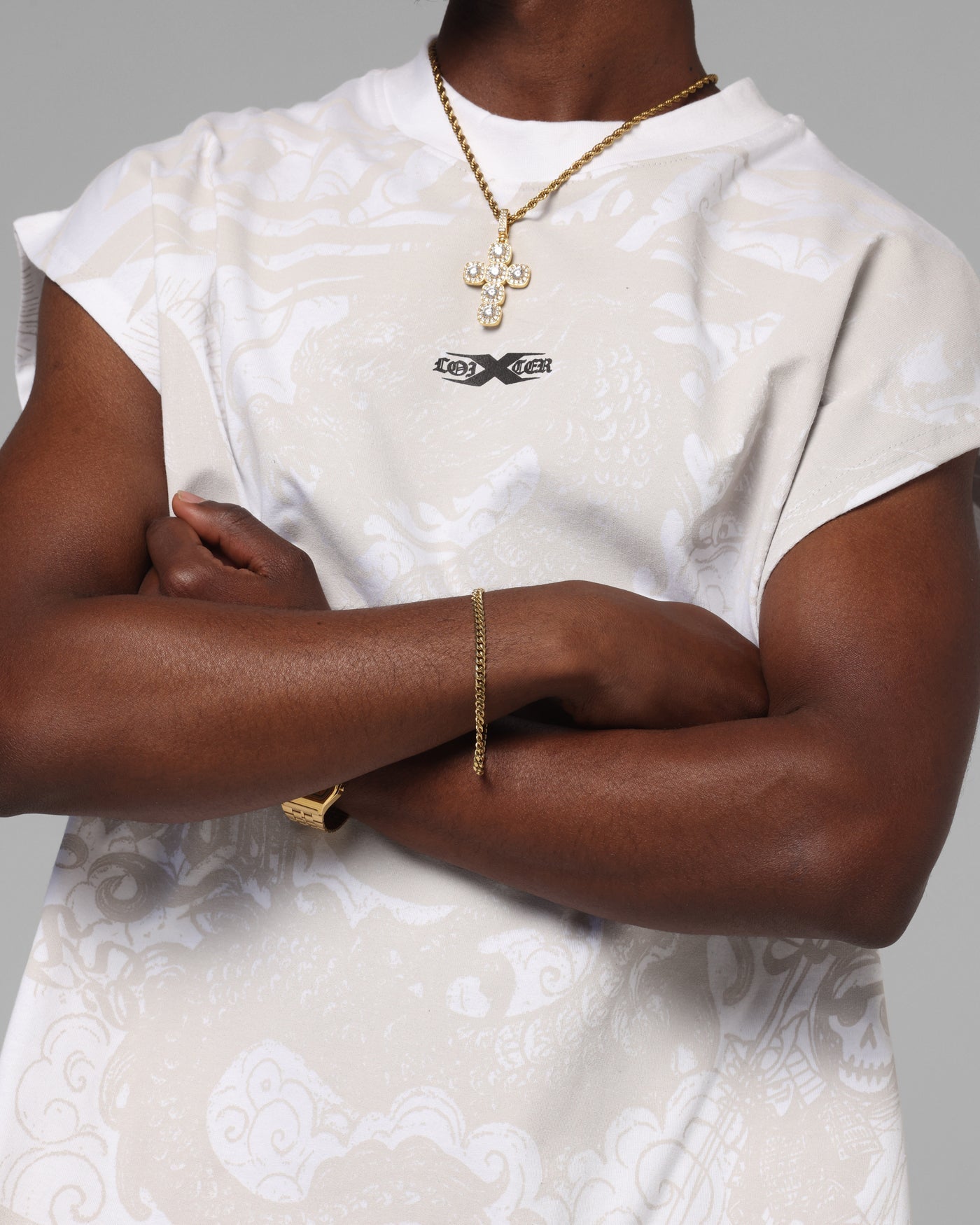 Loiter Sketch Book Muscle T-Shirt White