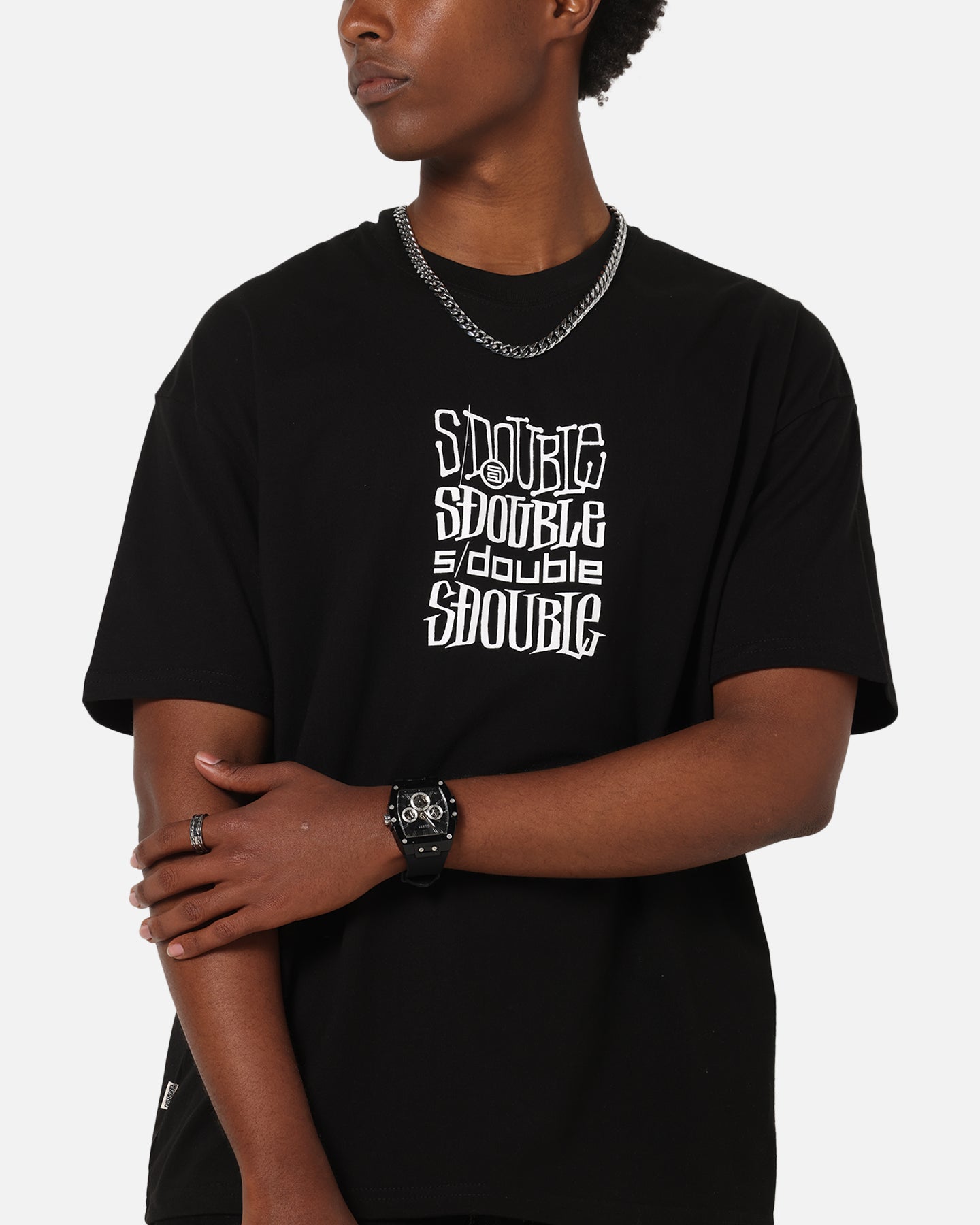 S Double Logofest T-Shirt Black