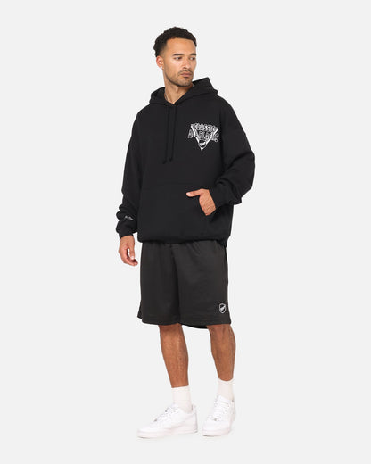 Mitchell & Ness All Blacks Rugby Union Classic Silver Fern Hoodie Solid Black