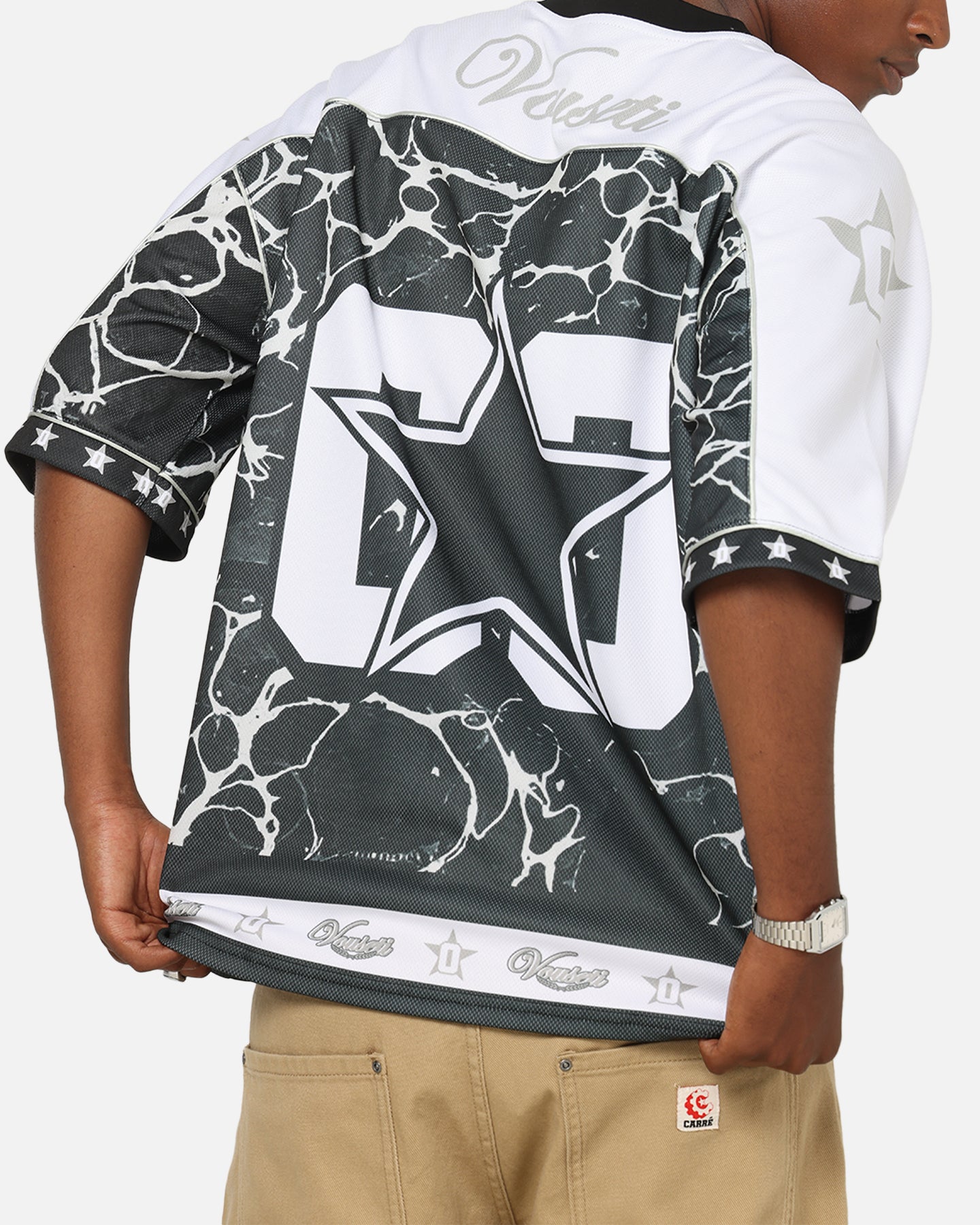 Vouseti V-Neck Football Jersey Black