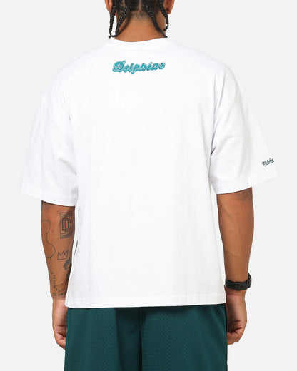 Mitchell & Ness Miami Dolphins Stars & Text Boxy T-Shirt White
