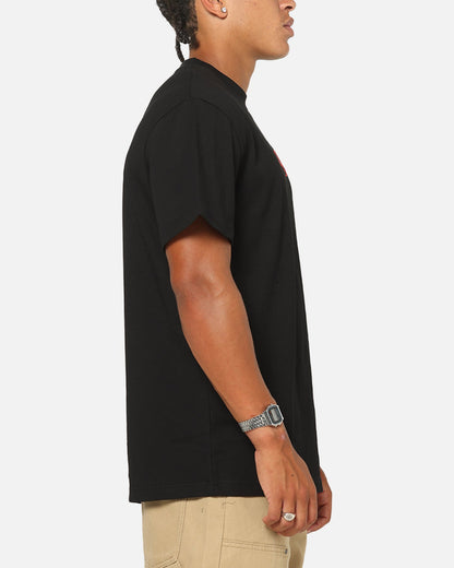 Von Dutch Distressed Embroidered Patch T-Shirt Black