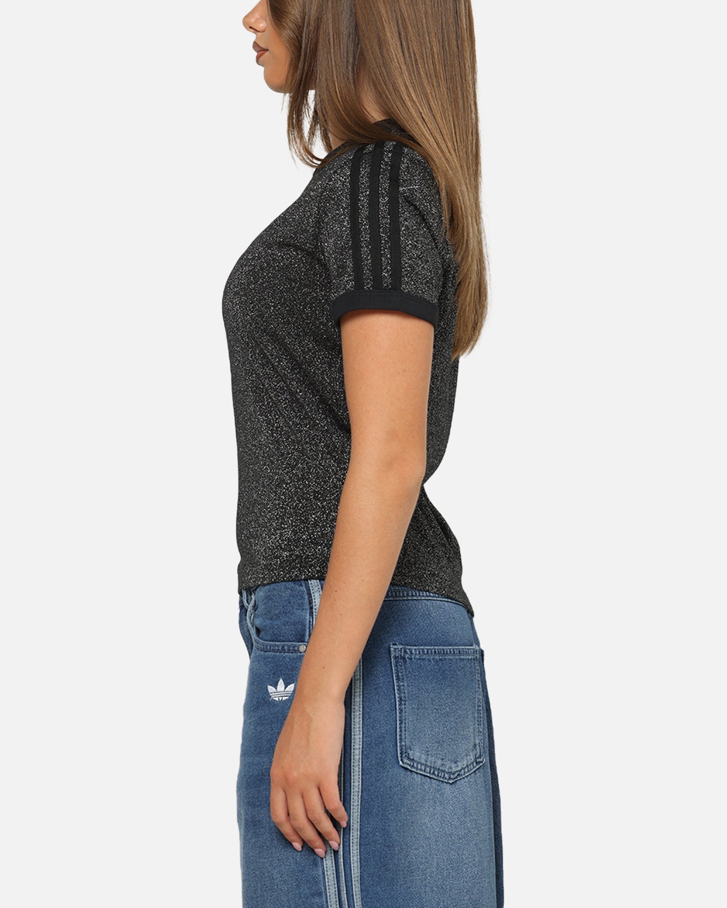 Adidas Women's Lurex Cali T-Shirt Black