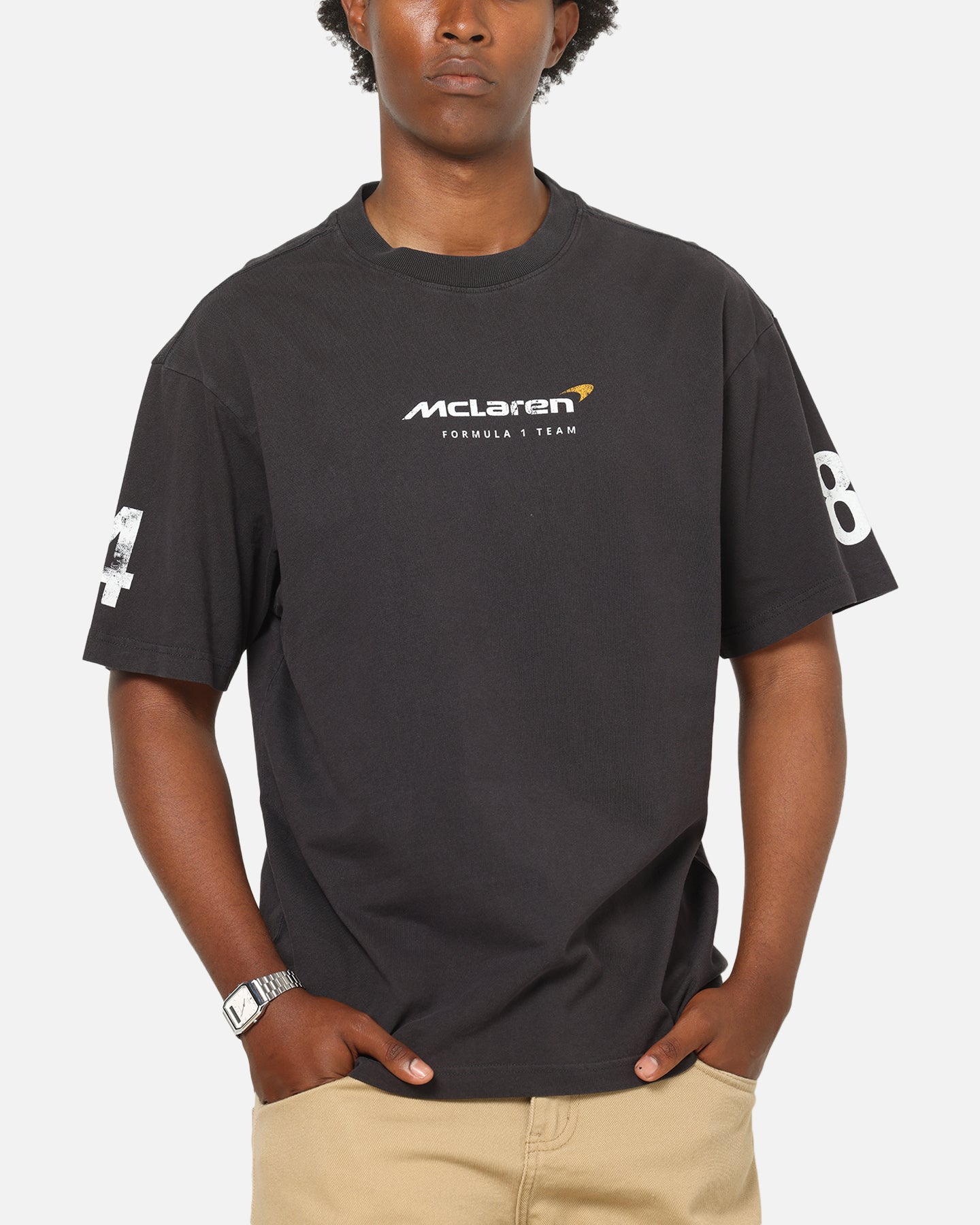 Mitchell & Ness X Mclaren Piastri And Norris Team Mates T-Shirt Washed Black