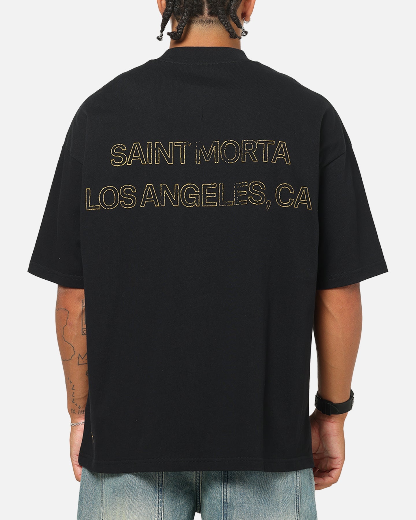 Saint Morta Highway Mock Neck T-Shirt Black