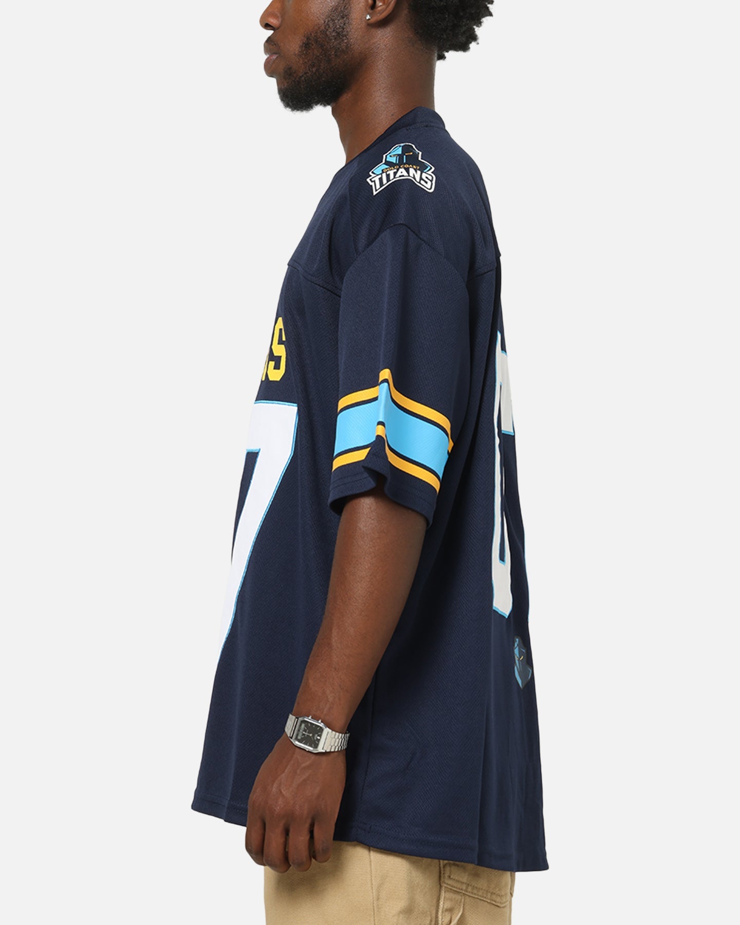 Bleacher Athletic Gold Coast Titans NRL Gridiron Mesh Jersey Official Team Color