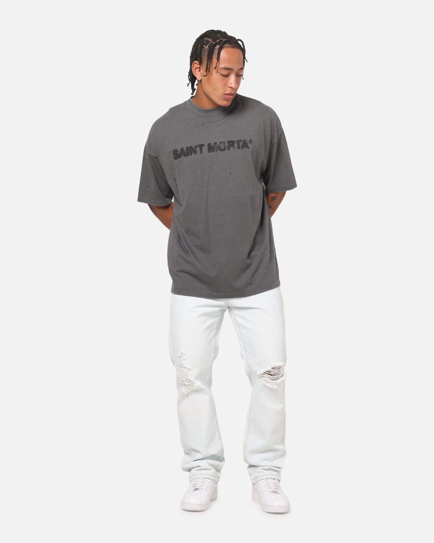 Saint Morta Apocalypse Boxy T-Shirt Washed Charcoal