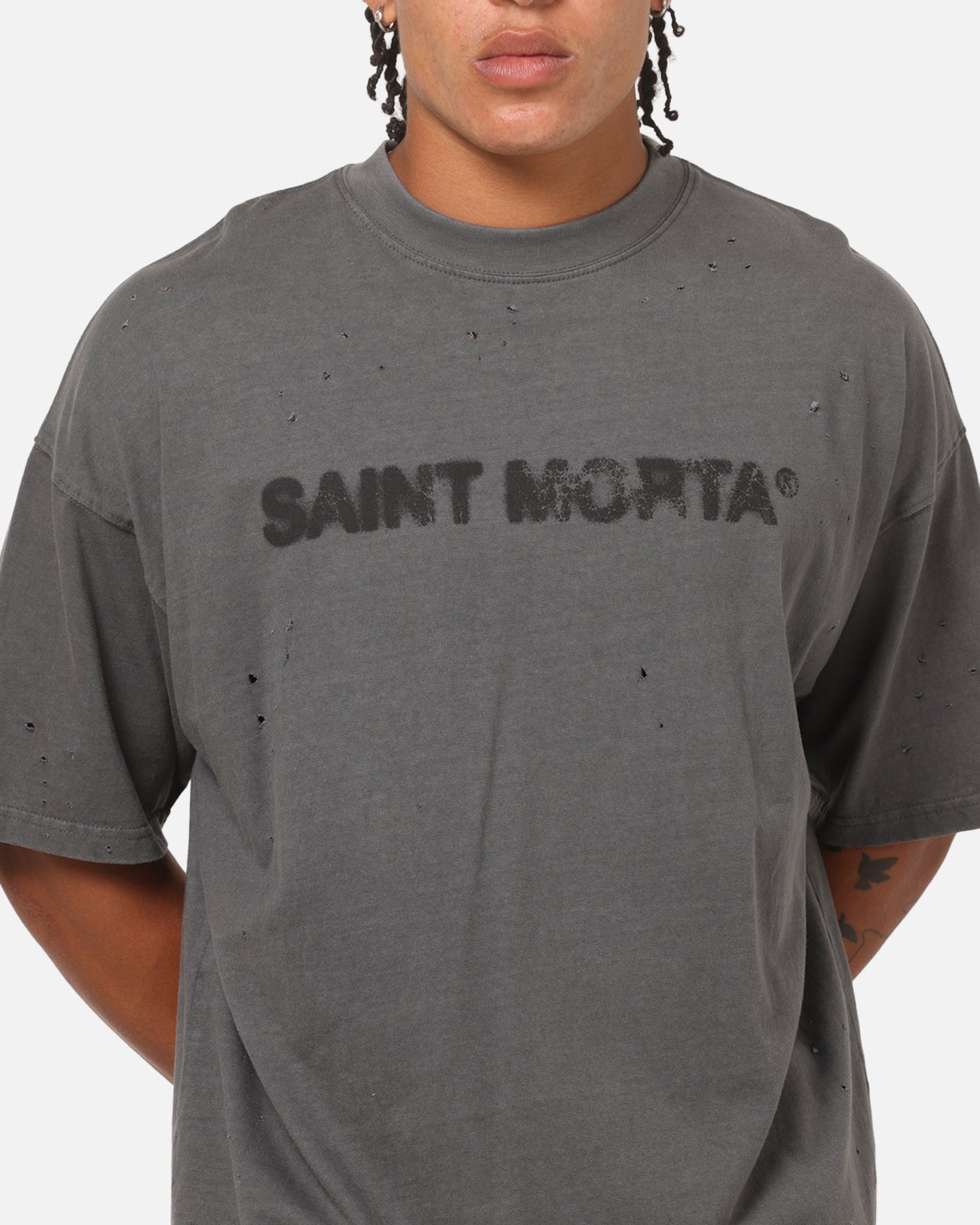 Saint Morta Apocalypse Boxy T-Shirt Washed Charcoal