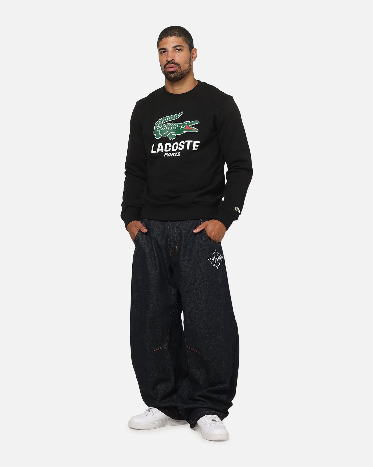 Lacoste Originals Croc Graphic Crewneck Black