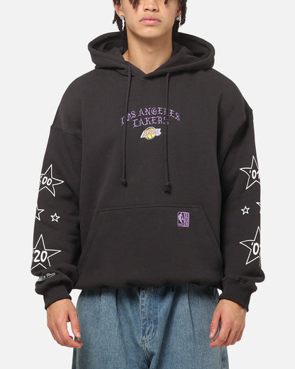 Mitchell & Ness Los Angeles Lakers Blackletter Champs Box Hoodie Washed Black