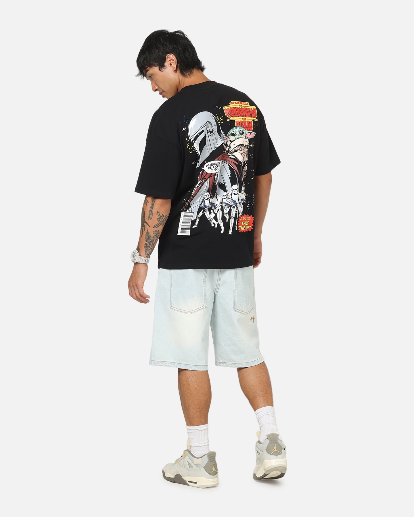 73Studio Star Wars Mando And Grogu Comic T-Shirt Black