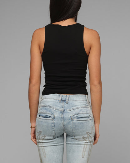 Loiter Women's Hybrid Scoop Neck Tank Black/Black