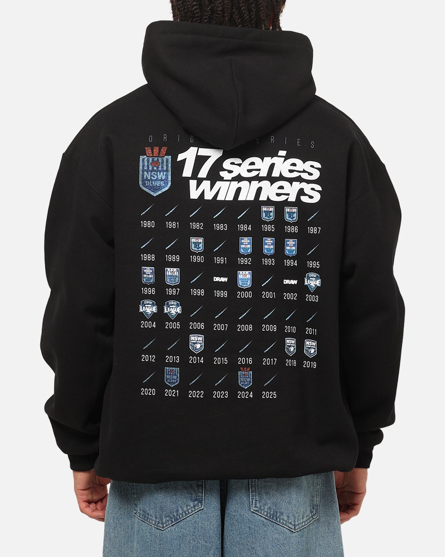 Mitchell & Ness New South Wales Blues 17 X Series Vintage Hoodie Black