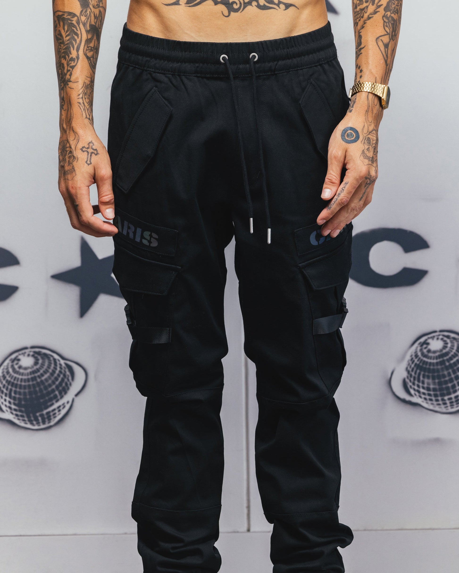 Carré Reflective Transition Cargo Joggers Black/Multi-coloured