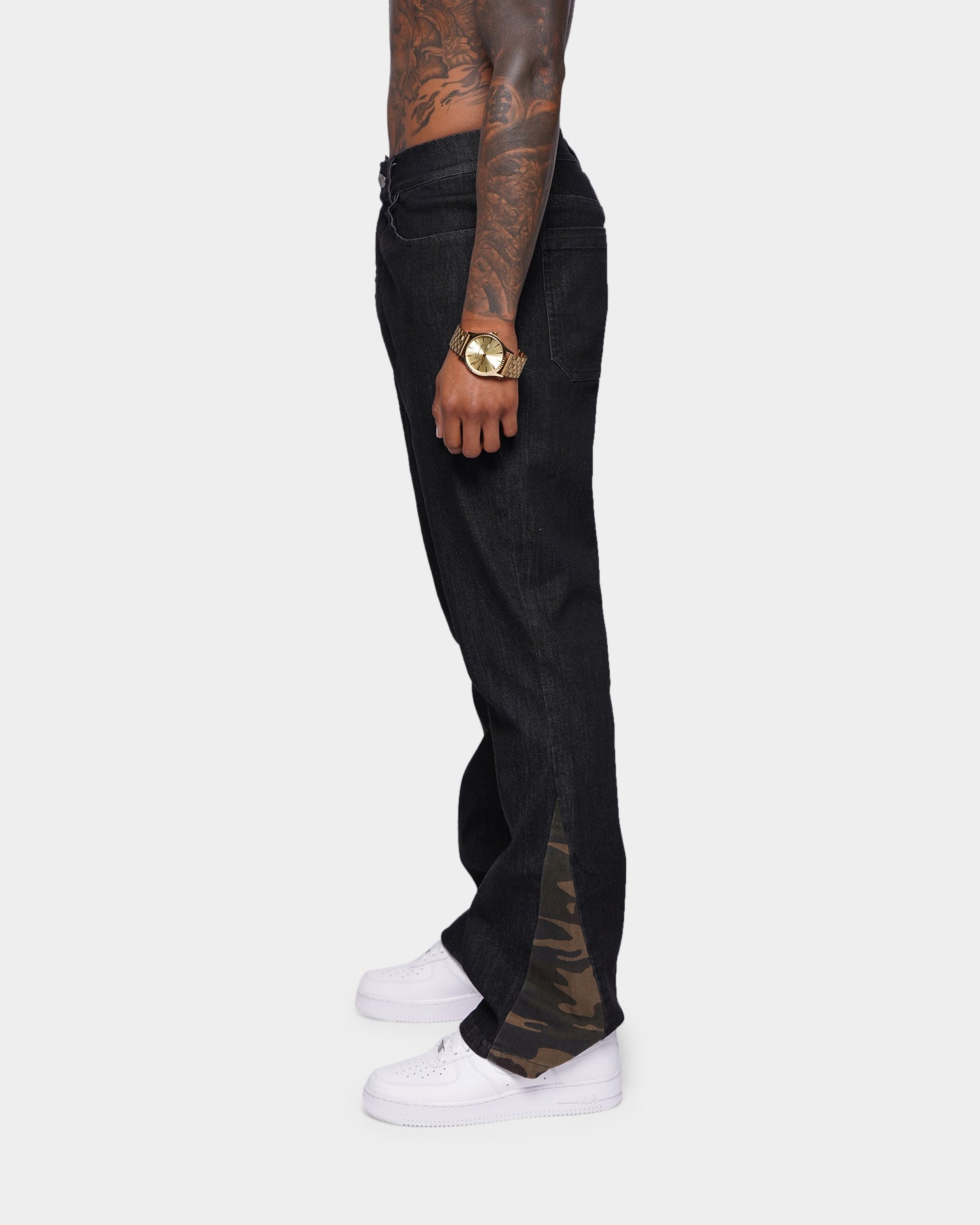 XXIII Valur Camo Flare Jeans Black/Camo