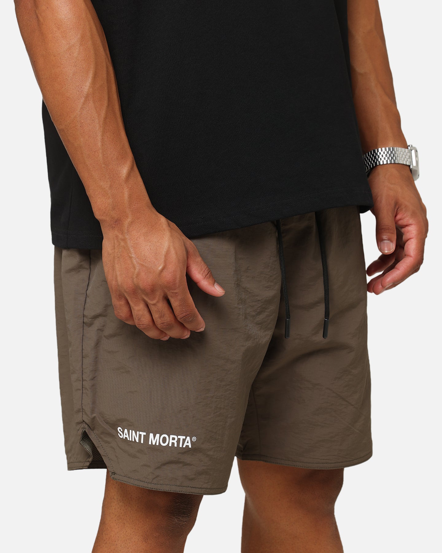 Saint Morta Official Nylon Shorts Dark Brown