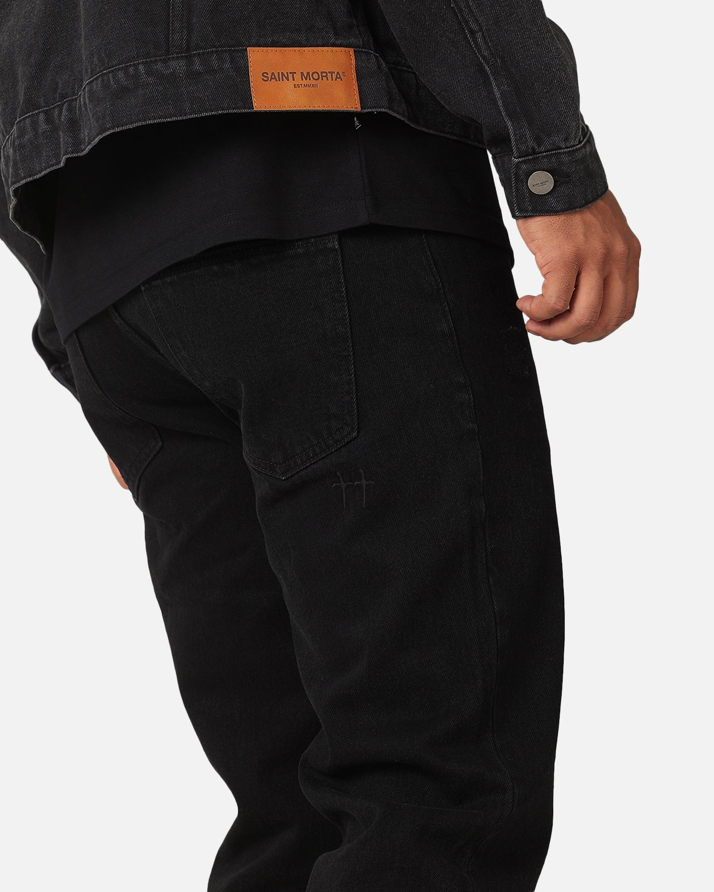 Saint Morta Psykhe Distressed Jeans Washed Black