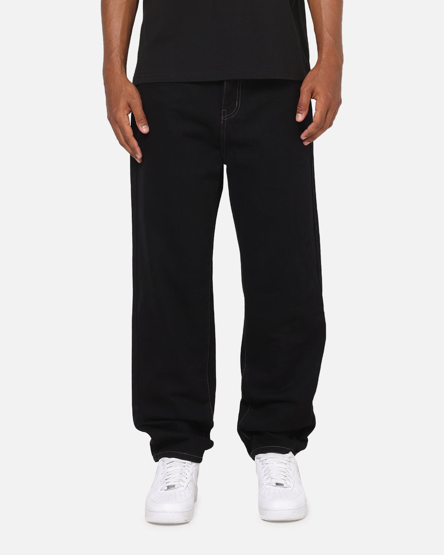 S Double Denim Standard Jeans Raw Black