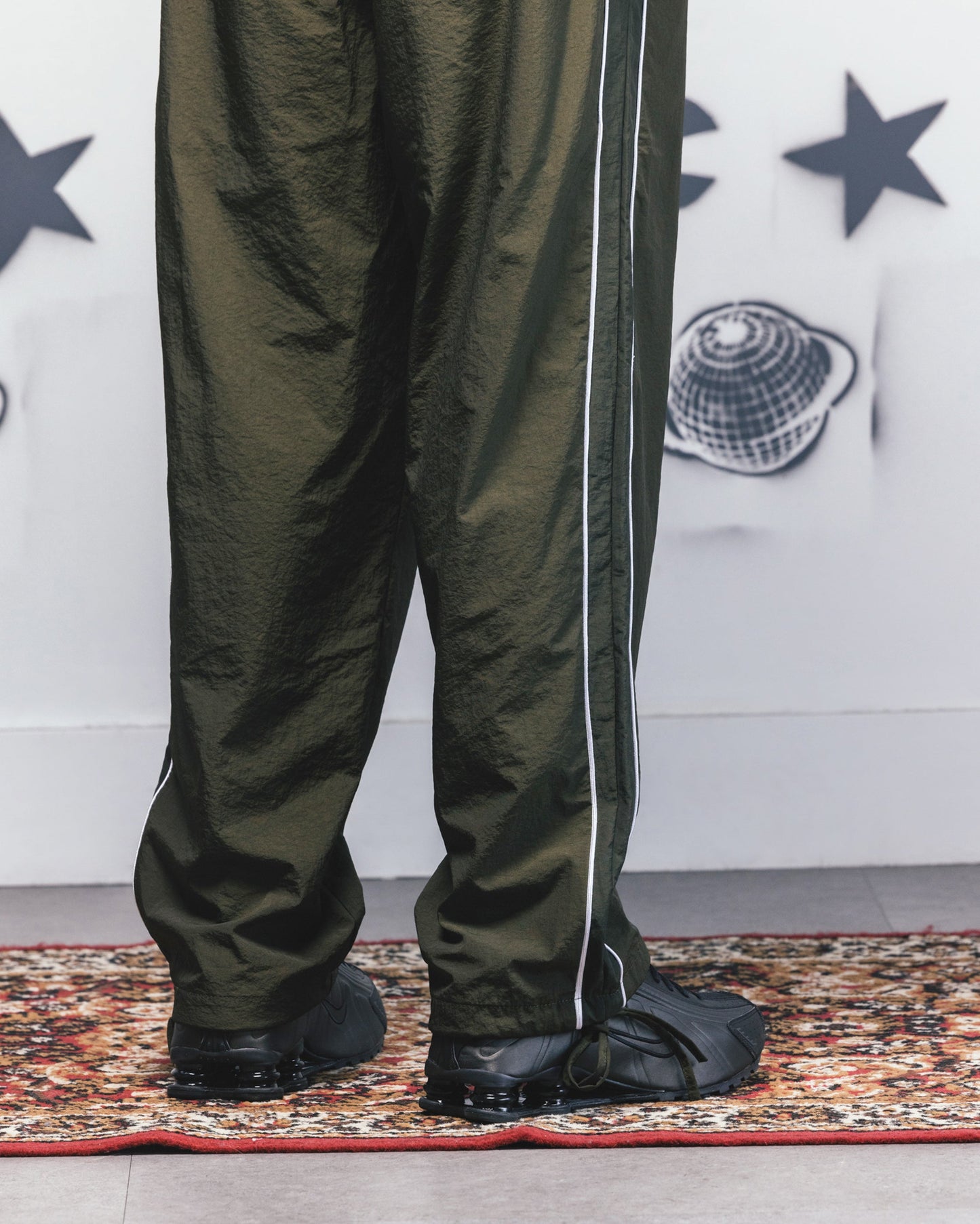 Carre Rally Panelled Nylon Joggers Khaki