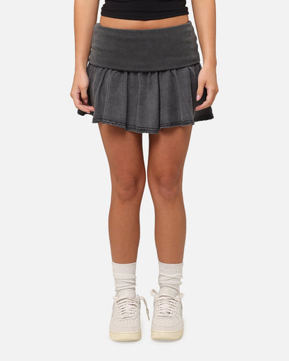XXIII Women's Rib Mini Skirt Washed Black