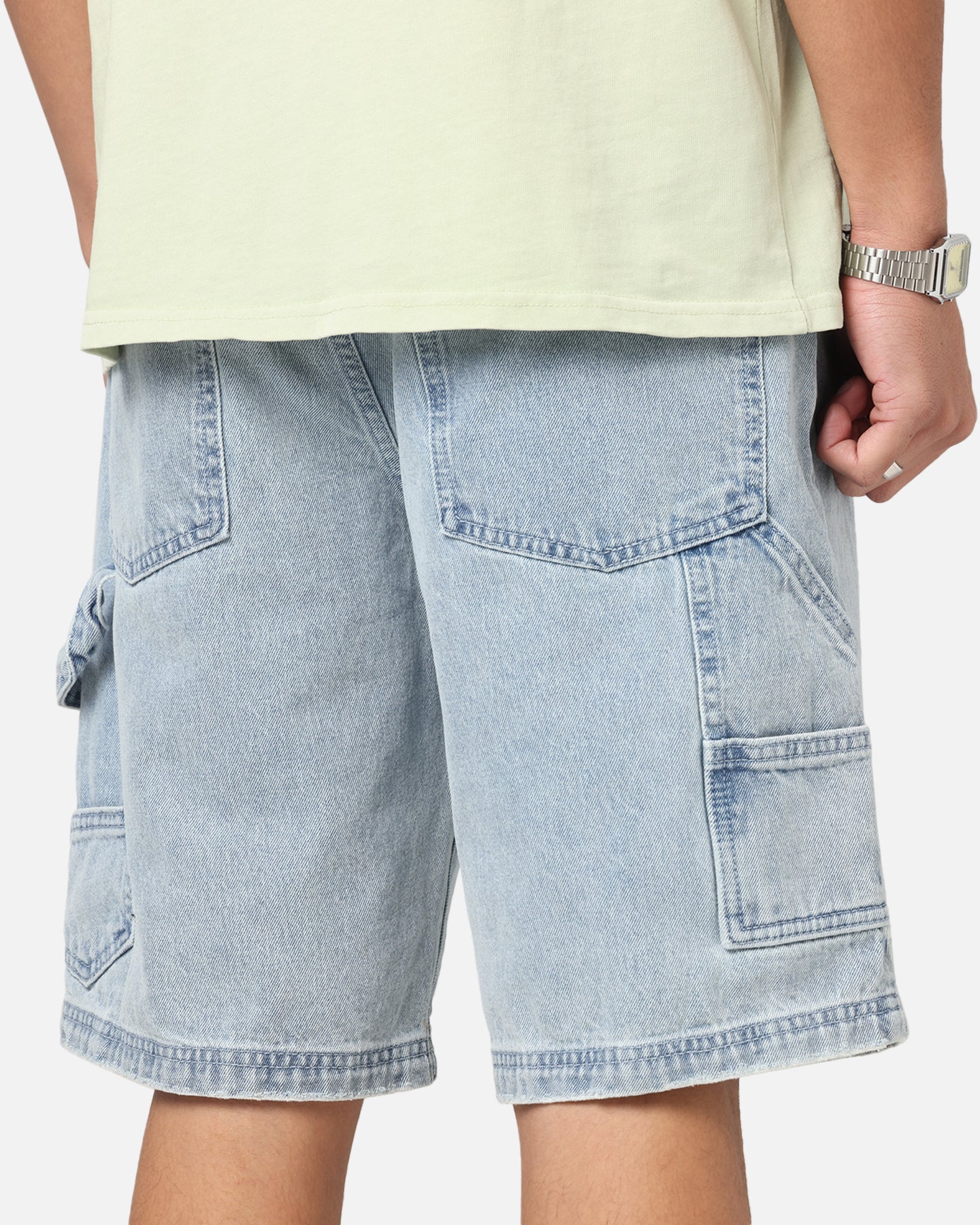 Carre Distressed Carpenter Jorts Light Blue Wash