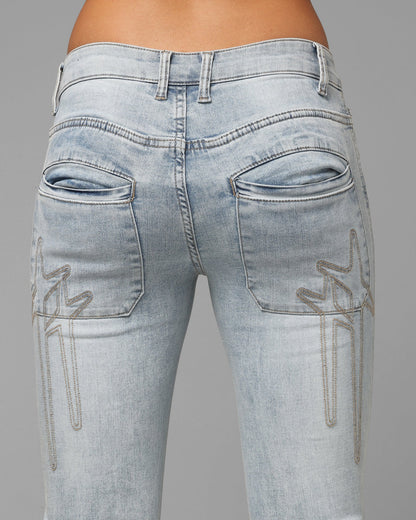 Loiter Women's Wraith Bootcut Jeans Blue Denim